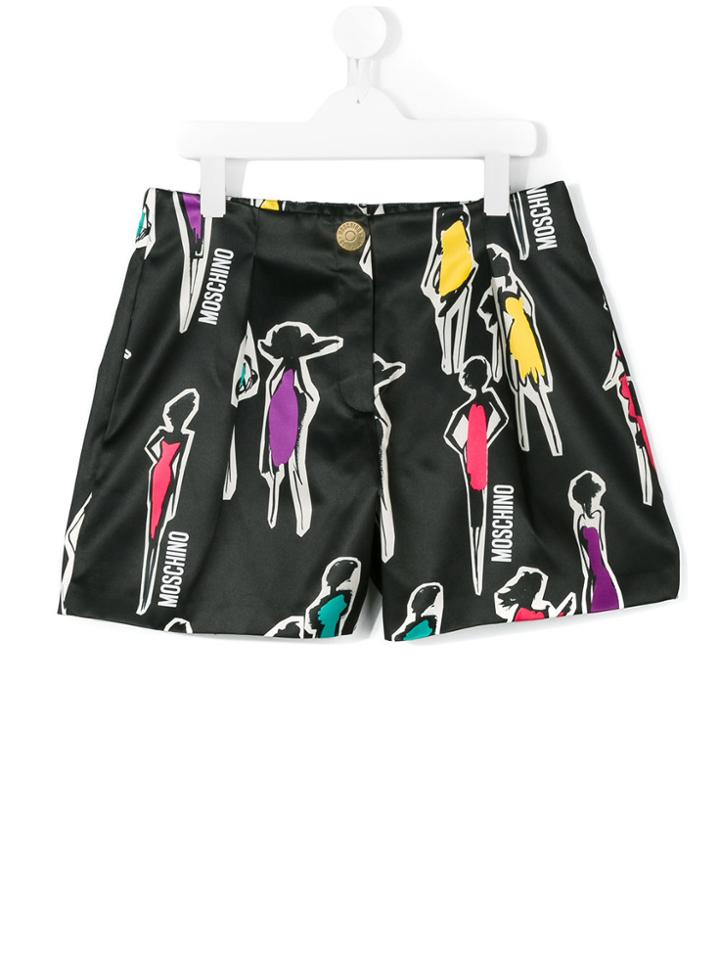 Moschino Kids Fashion Illustration Print Shorts - Unavailable