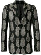Alexander Mcqueen - Embroidered Blazer - Men - Cotton/polyester/polyamide/viscose - 50, Black, Cotton/polyester/polyamide/viscose