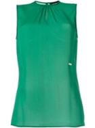Dsquared2 Sleeveless Blouse, Women's, Size: 42, Green, Silk/polyamide/spandex/elastane
