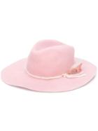 Forte Forte Feather-detail Fedora Hat - Pink