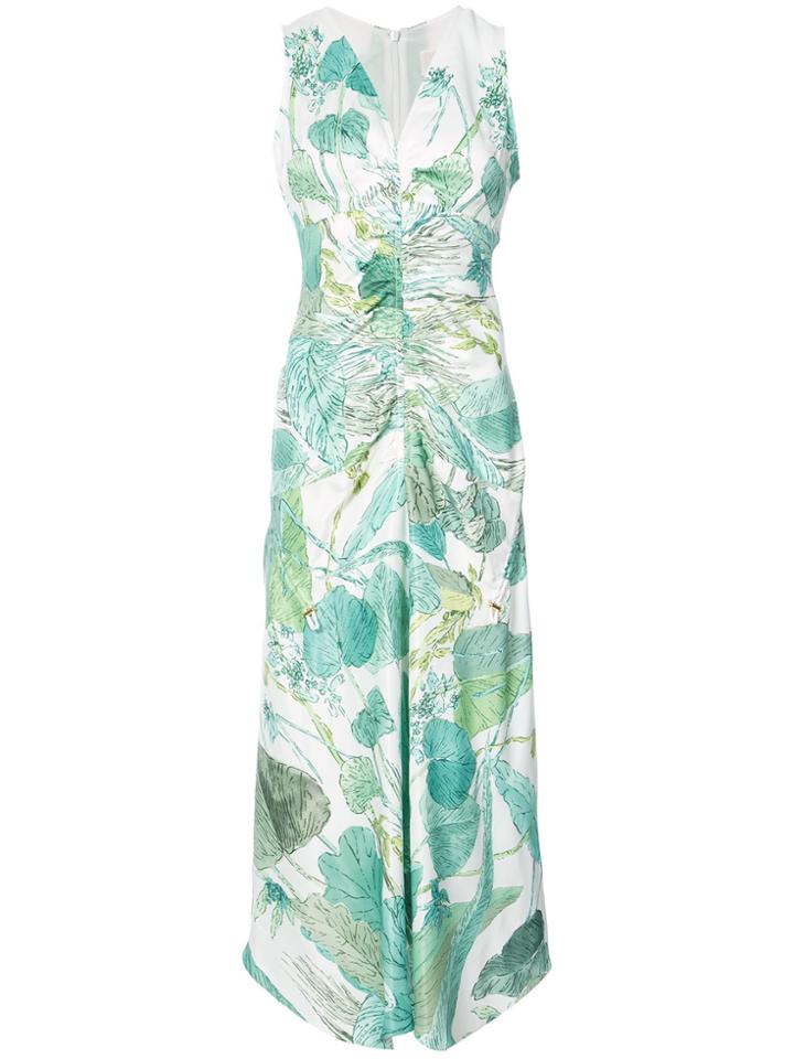Peter Pilotto Botanical Ruched Dress - Green