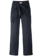 Masscob Cropped Trousers, Women's, Size: 38, Grey, Wool/linen/flax/polyamide/cotton