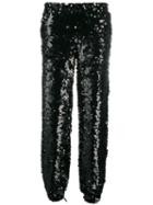 Msgm Sequinned Tapered Trousers - Black