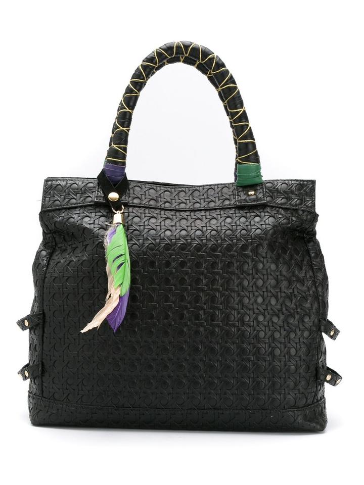 Xaa Feather Tote Bag, Women's, Black, Polyurethane