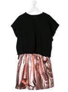 Andorine Two Tone Dress - Black