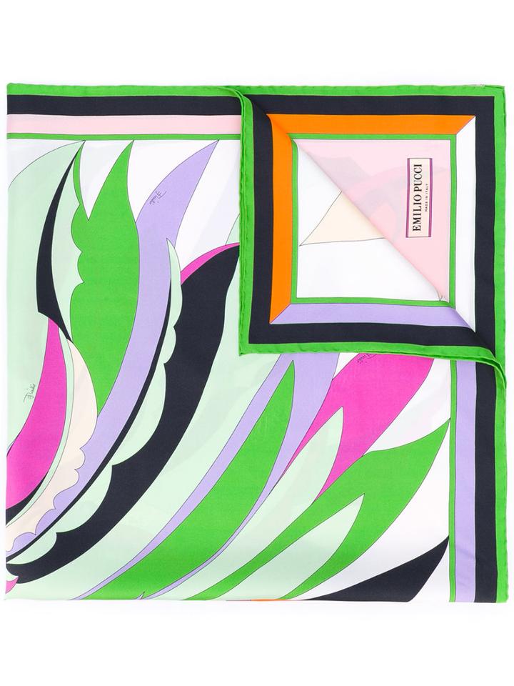 Emilio Pucci - Printed Scarf - Women - Silk - One Size, Green, Silk