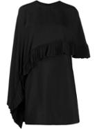 Valentino Asymmetric Poncho-style Short Dress - Black