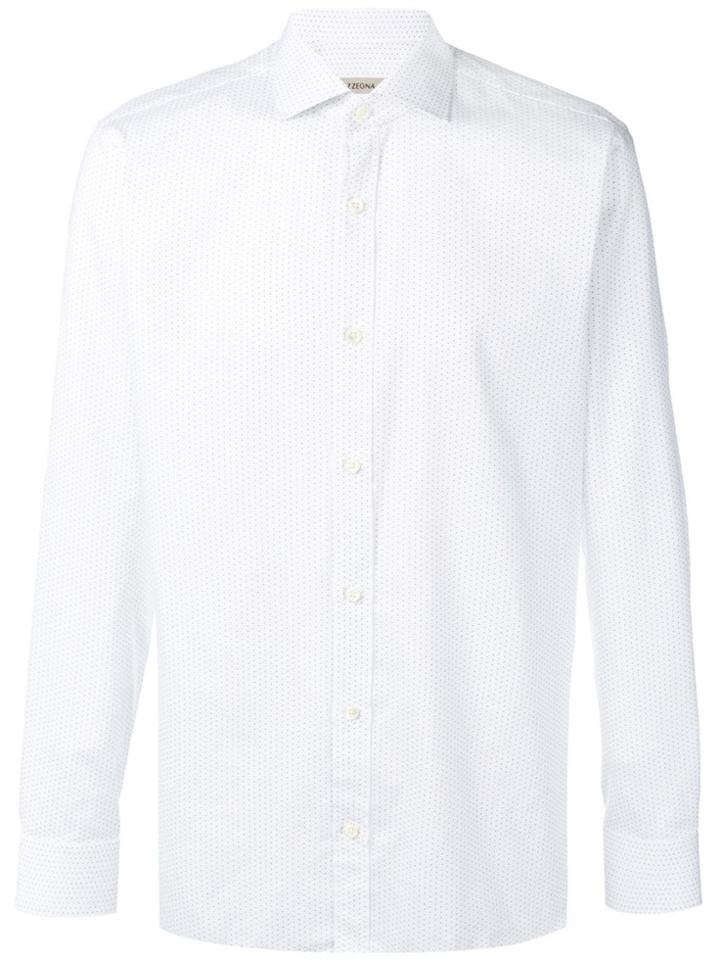 Z Zegna Polka Dot Print Shirt - White