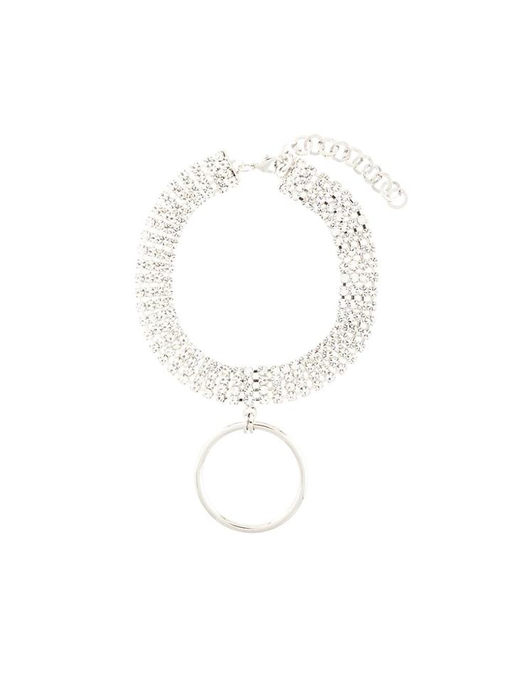 Alessandra Rich Crystal Embellished Choker - Silver