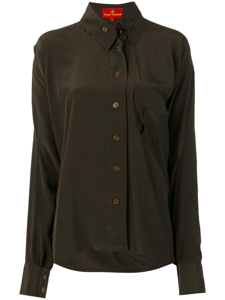 Vivienne Westwood Red Label - Patch Pocket Shirt - Women - Silk - 44, Women's, Brown, Silk