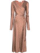 Dvf Diane Von Furstenberg Baker Dot Wrap Dress - Brown