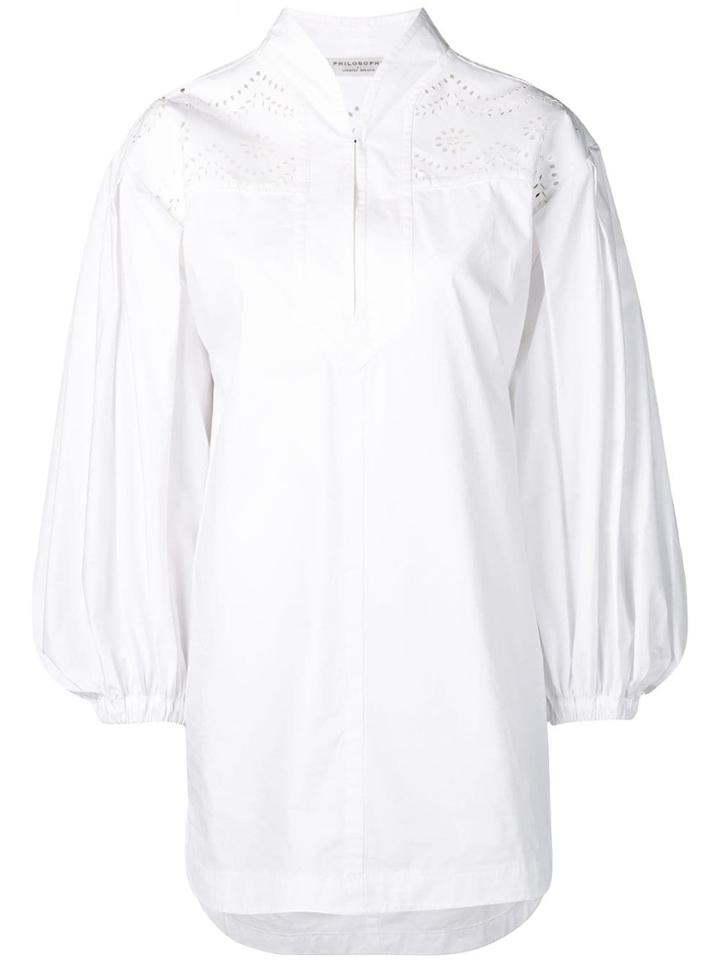Philosophy Di Lorenzo Serafini Laser Cut Shirt Dress - White
