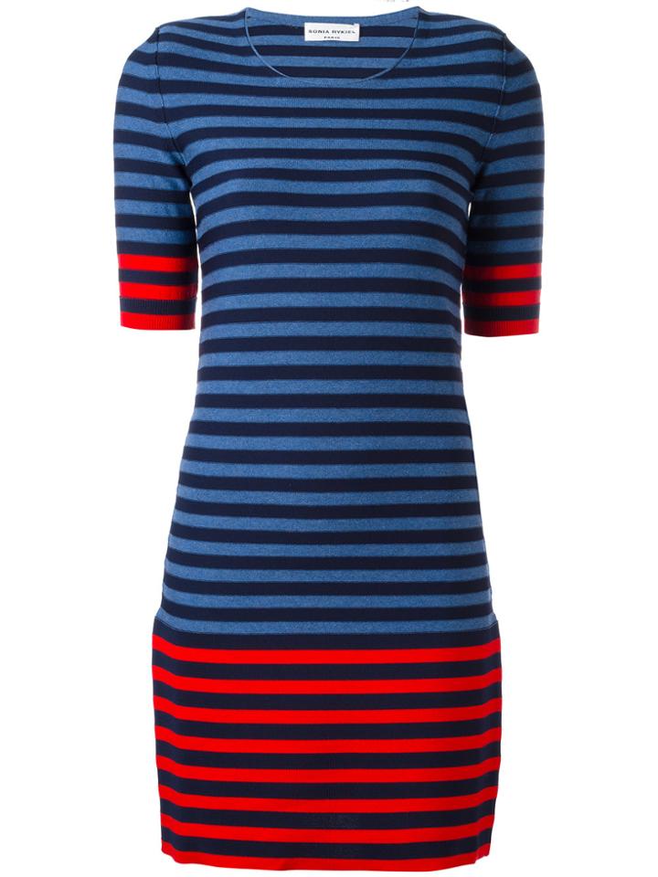 Sonia Rykiel Striped Knit Dress - Blue