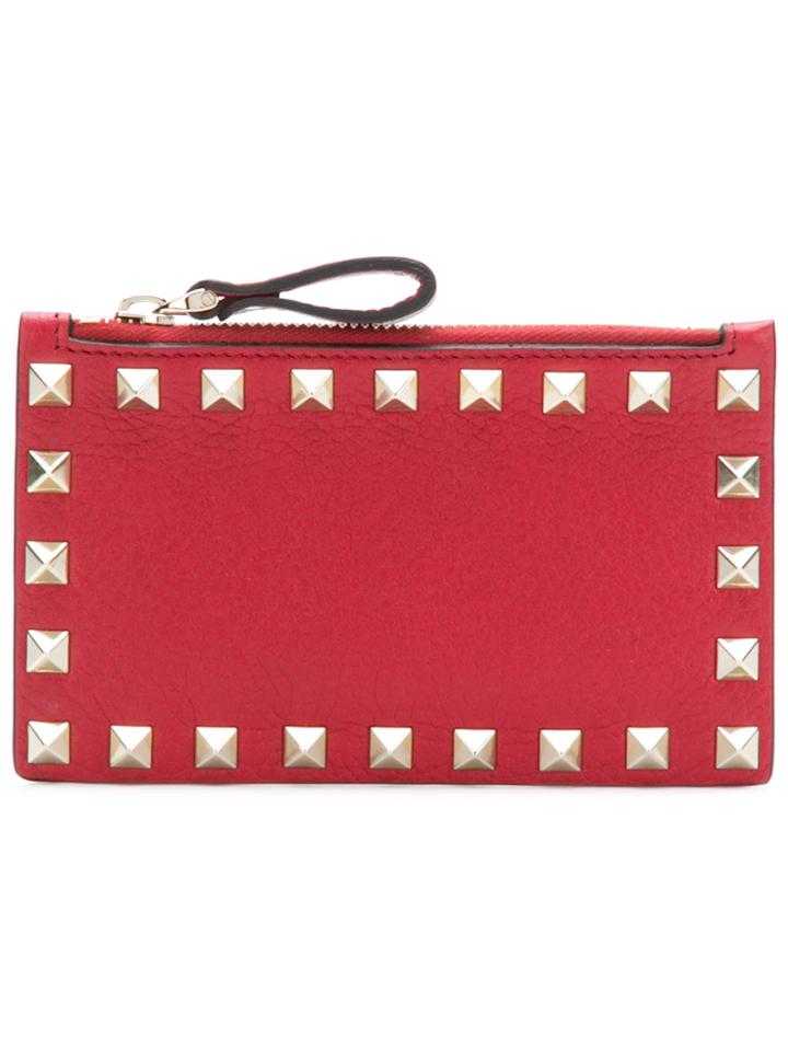 Valentino Small Rockstud Wallet - Red
