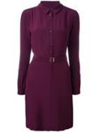 Vanessa Seward Belted Shirt Dress, Women's, Size: 38, Red, Silk