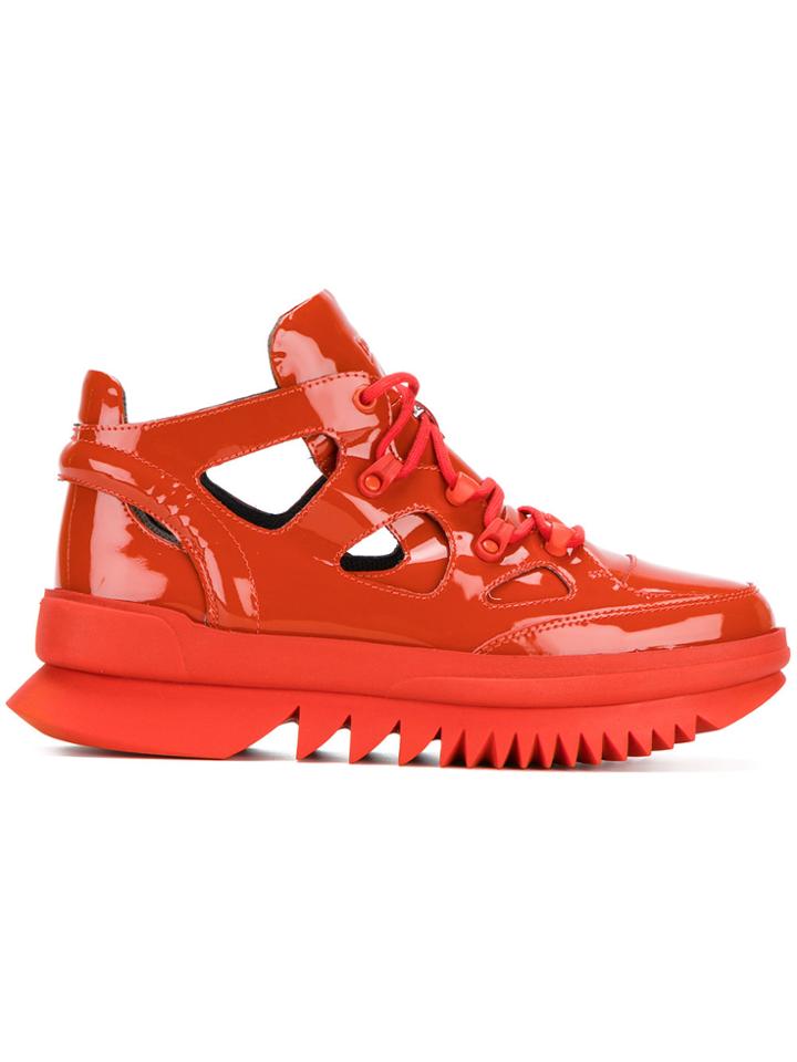 Camper Lace Up Boots - Red