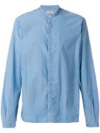 Canali Mandarin Collar Denim Shirt - Blue