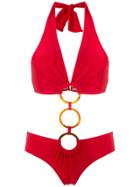 Adriana Degreas Hoop Necklace - Red