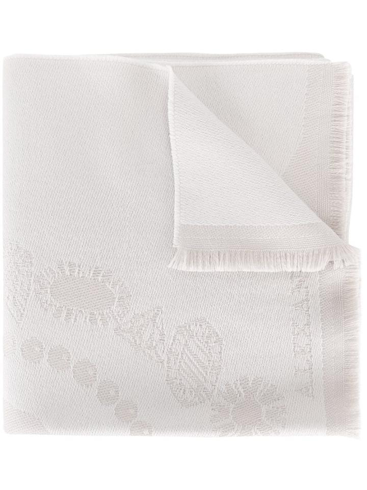Alexander Mcqueen Large Skull Knit Scarf, Women's, Nude/neutrals, Wool