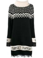 Twin-set Knitted Jacquard Dress - Black