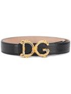 Dolce & Gabbana Baroque Logo Belt - Black