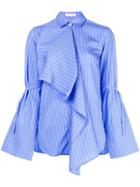 Palmer / Harding Striped Asymmetric Shirt Top - Blue