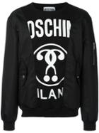 Moschino Bomber Patchwork Sweatshirt, Men's, Size: 48, Black, Cotton/nylon