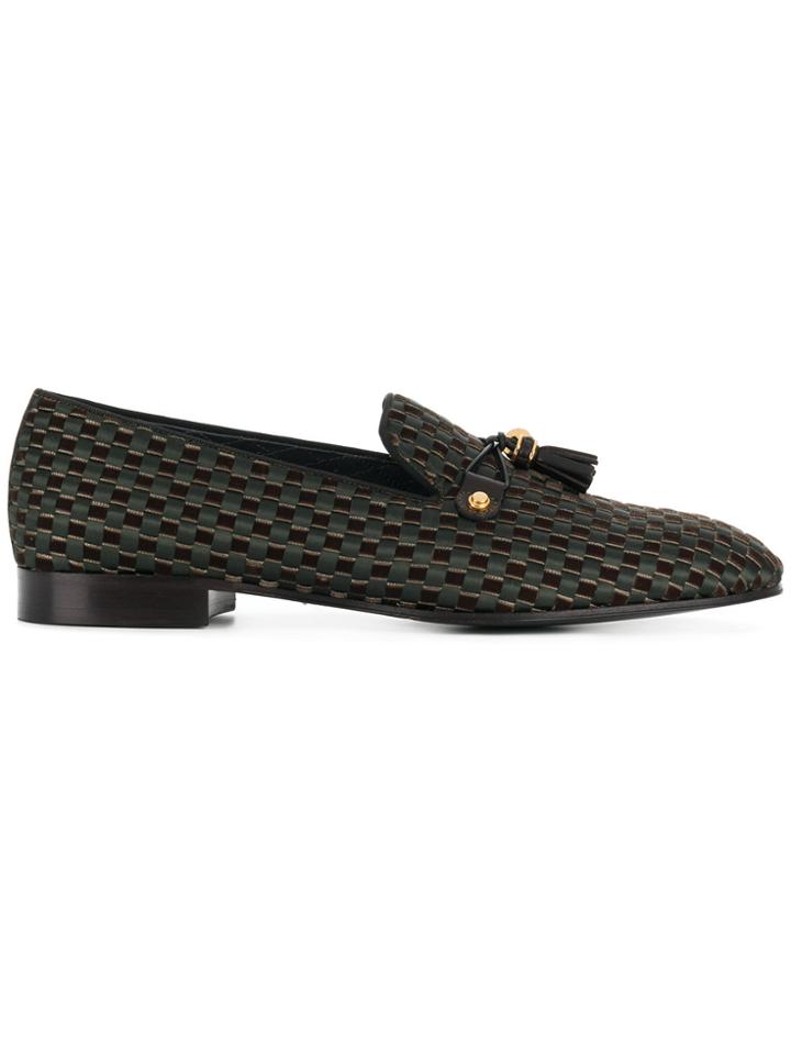 Louis Leeman Woven Loafers With Tassel Detail - Brown