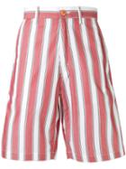 Stella Mccartney Pajama Striped Shorts, Men's, Size: 30, Red, Cotton