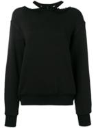 Unravel Project Crew Cut-out Sweater - Black