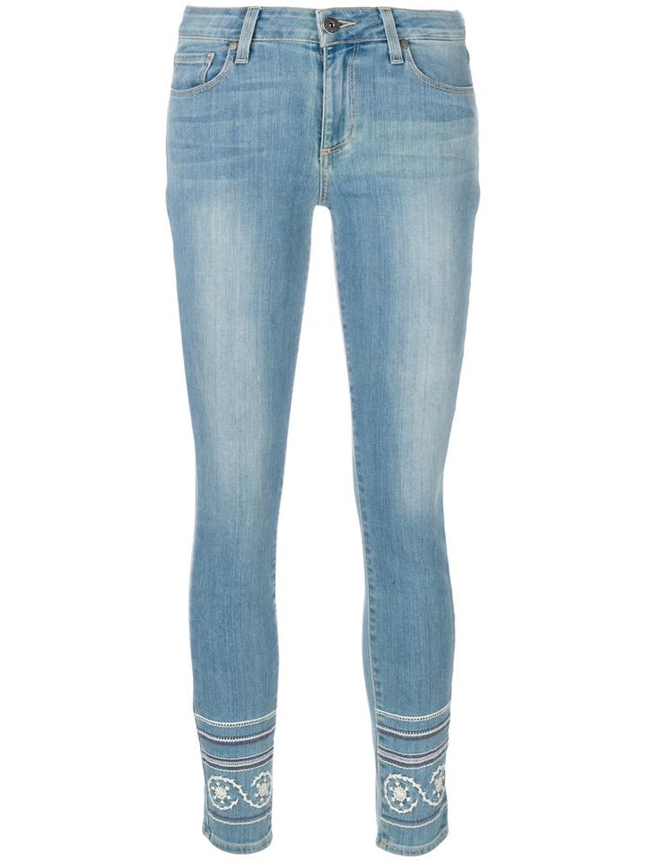 Paige - Marin Embroidery Skinny Jeans - Women - Cotton/polyester/spandex/elastane - 27, Blue, Cotton/polyester/spandex/elastane