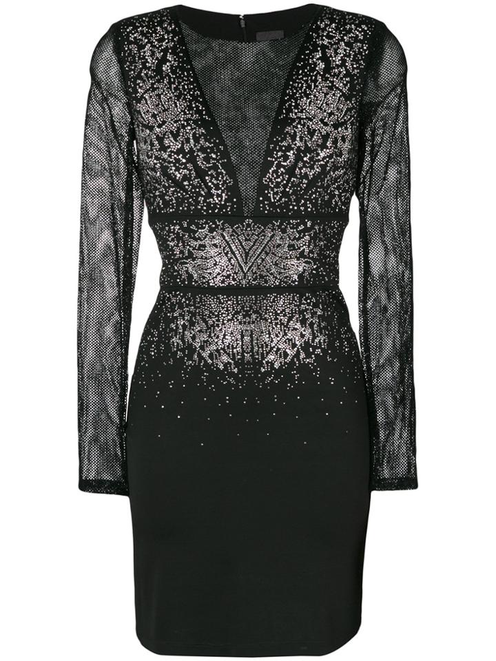 Just Cavalli Studded Fitted Dress - Black