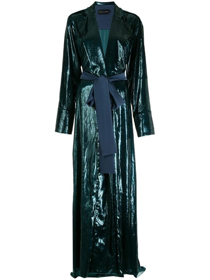 Michael Lo Sordo Long-sleeve Flared Dress - Green