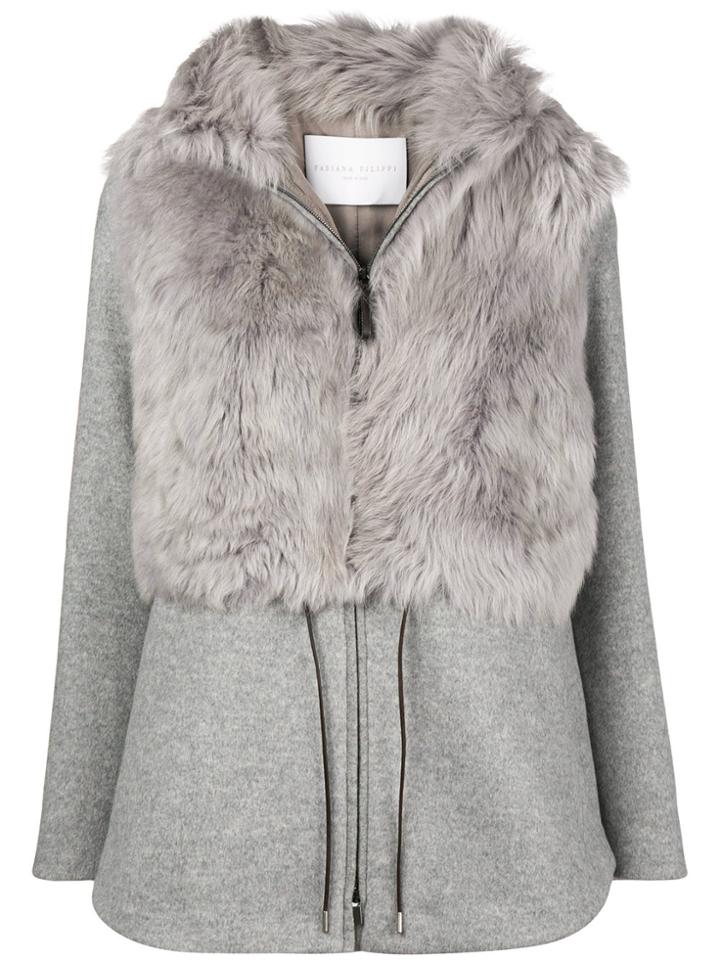 Fabiana Filippi Fur Zipped Jacket - Grey