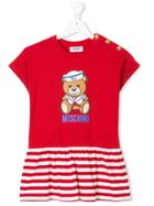 Moschino Kids Bear Print Ruffled T-shirt - Red