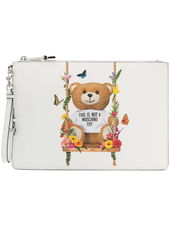 Moschino Toy Bear Clutch - White