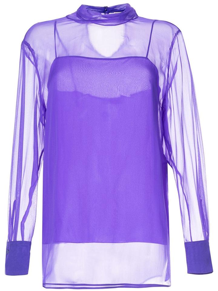 Emilio Pucci Translucid Silk Blouse - Purple