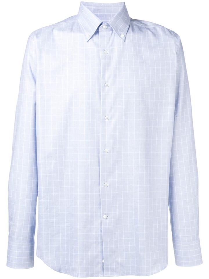 Canali Button Down Check Shirt - Blue