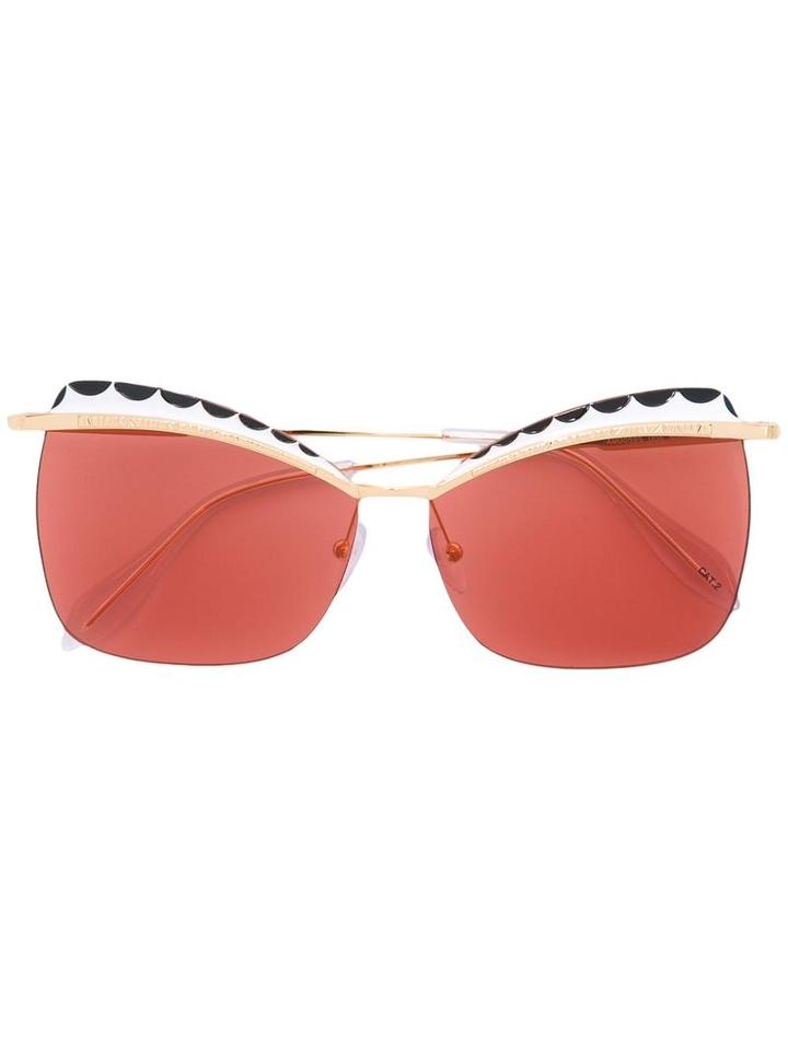 Alexander Mcqueen Square Cat Eye Sunglasses, Women's, White, Acetate