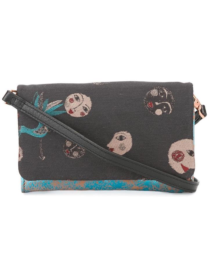 Cotélac Contrast Pattern Crossbody Bag, Women's, Black