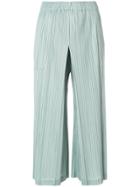 Pleats Please By Issey Miyake Cropped Pleated Trousers - Green