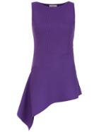 Egrey Knit Asymmetric Blouse - Pink & Purple