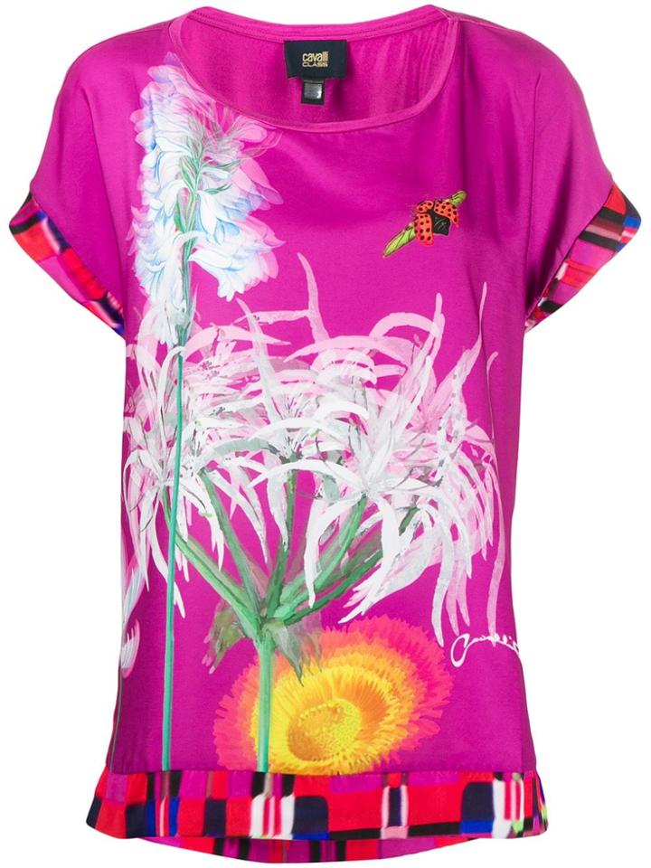 Cavalli Class Printed Short-sleeved Blouse - Pink