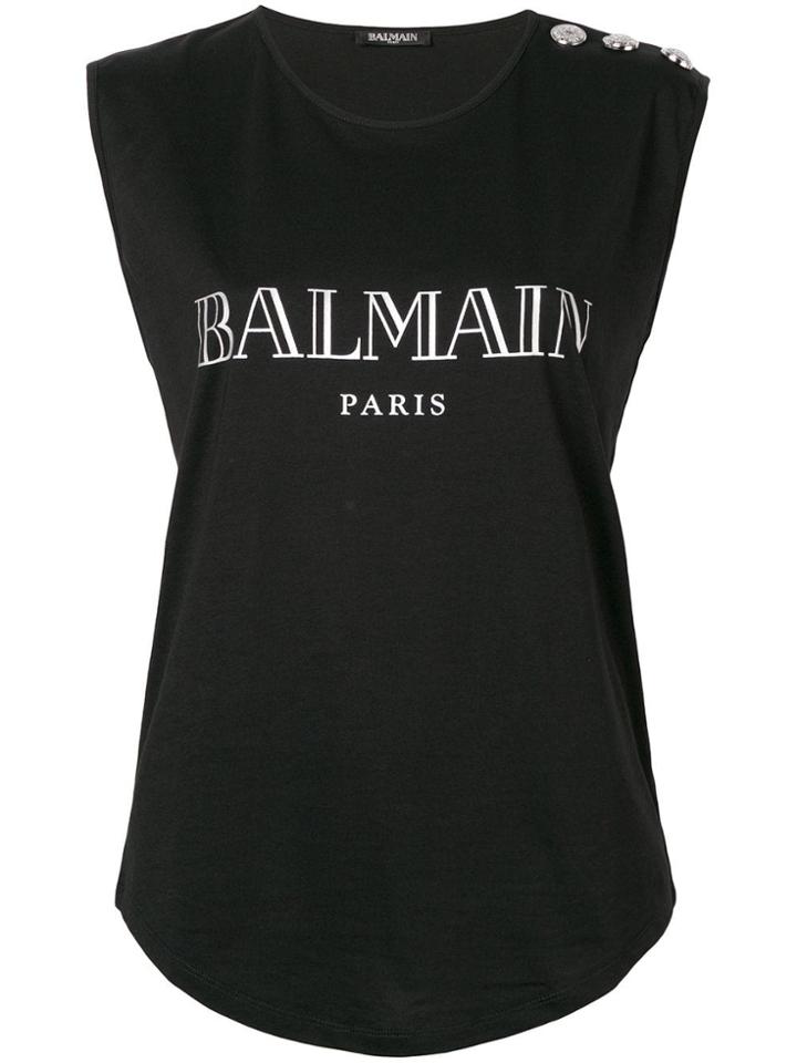 Balmain Front Logo Tank Top - Black