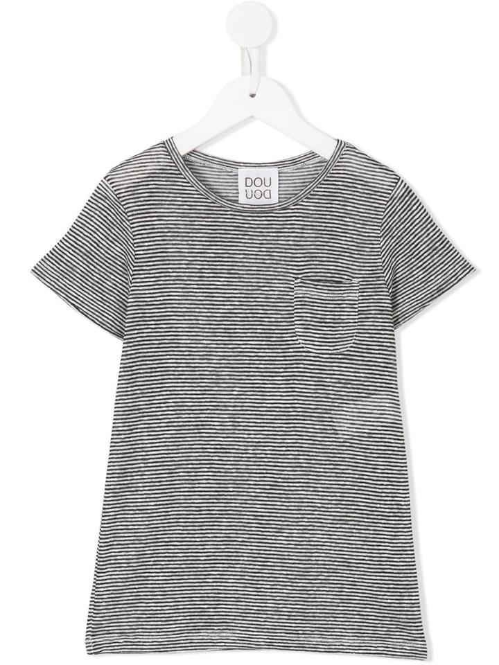 Douuod Kids Striped T-shirt, Boy's, Size: 6 Yrs, Black