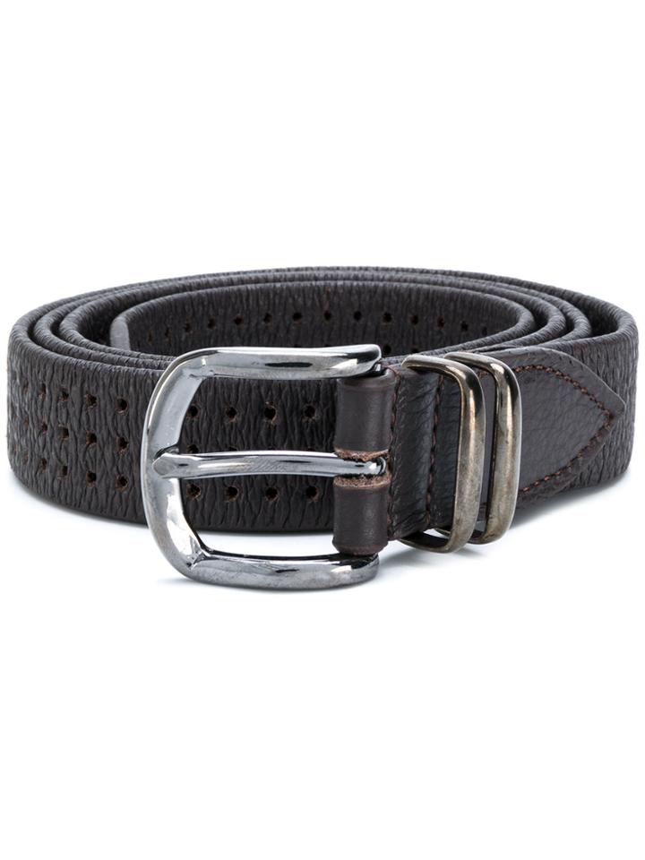 Eleventy Holes Detail Belt - Brown