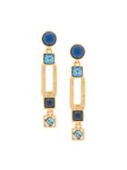 Oscar De La Renta Geometric Drop Earrings - Blue