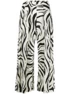 Pleats Please Issey Miyake Zebra Print Pleated Trousers - White