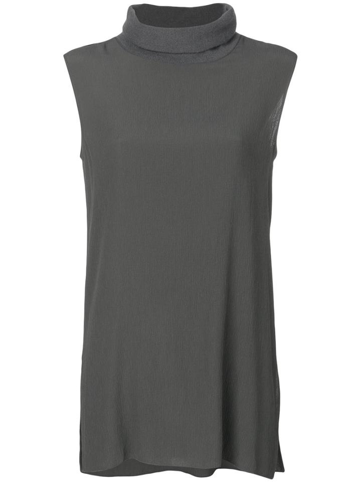 Fabiana Filippi - Roll-neck Tank - Women - Silk/acetate/cashmere/merino - 42, Grey, Silk/acetate/cashmere/merino