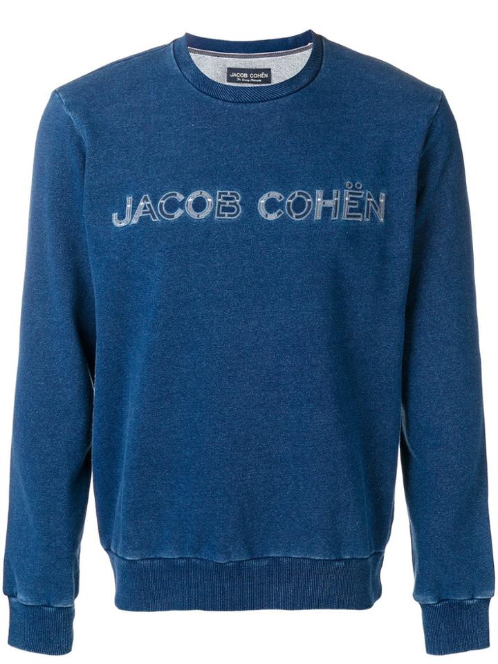 Jacob Cohen Logo Embroidered Sweatshirt - Blue